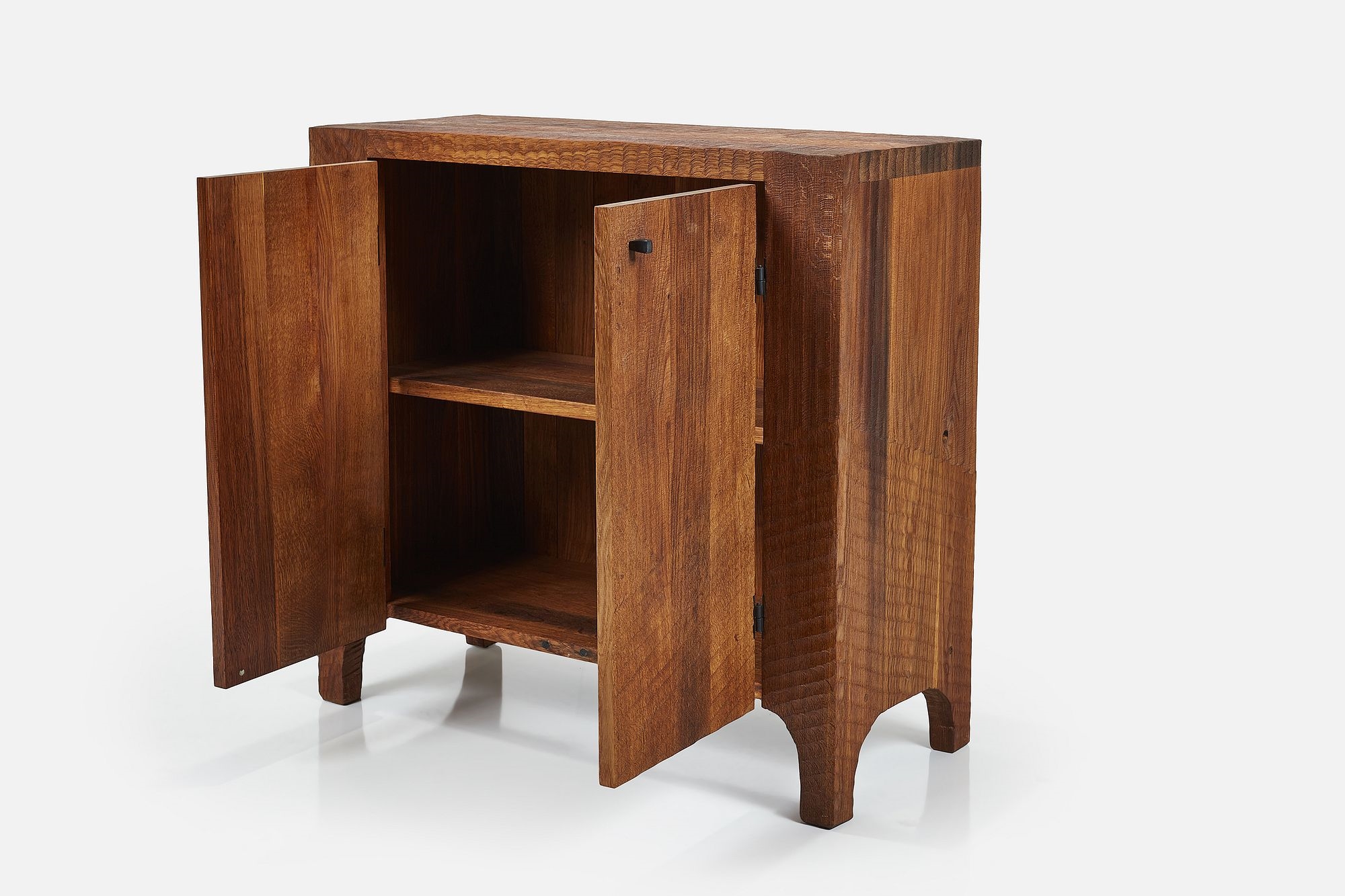Artwork by Denis Milovanov, Two-door cabinet, Made of Oak, patinated metal