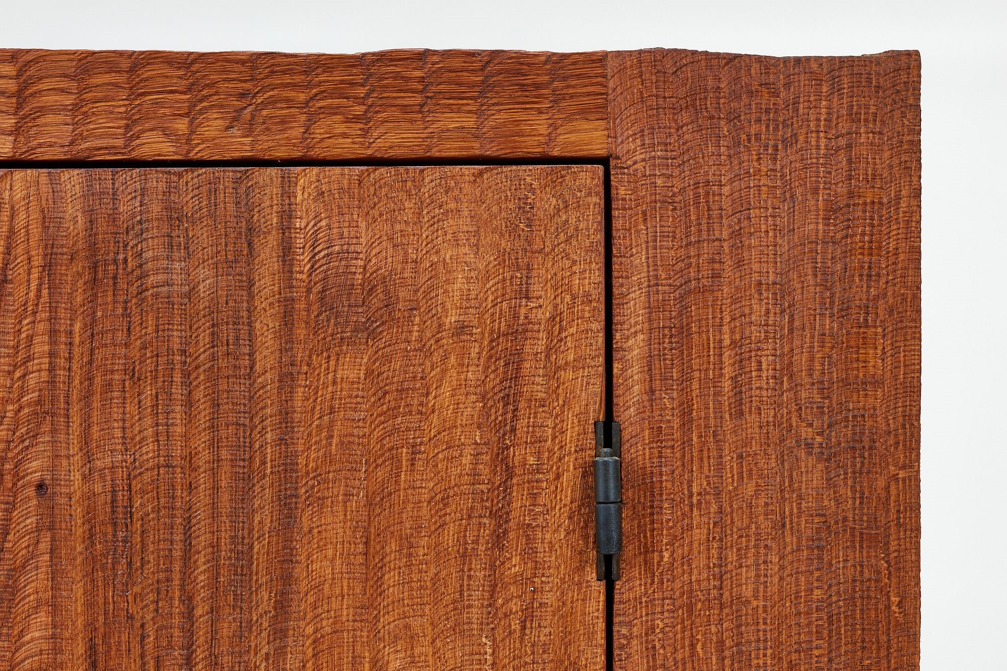 Artwork by Denis Milovanov, Two-door cabinet, Made of Oak, patinated metal