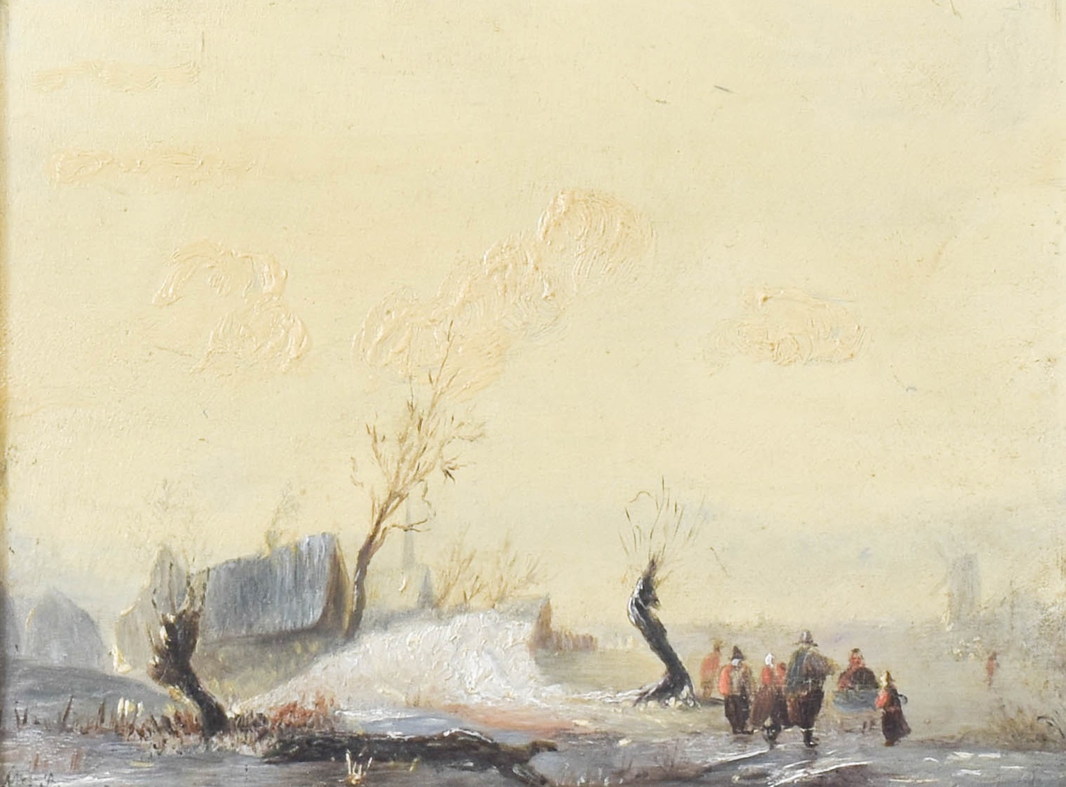 Charles Leickert | Frozen landscape with figures and windmill | MutualArt