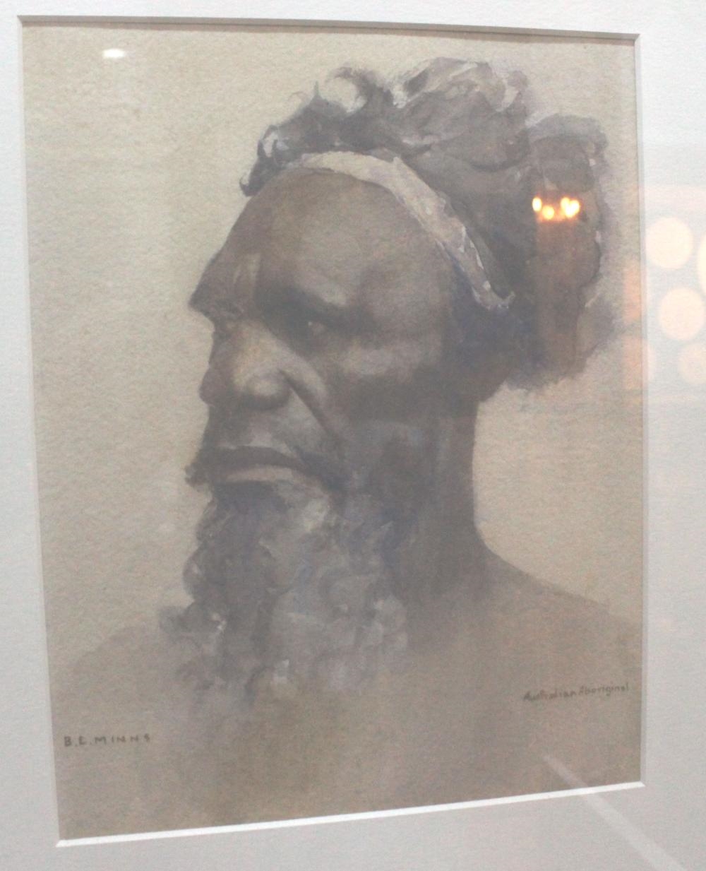 B. E. Minns | Australian Watercolour of an Aboriginal Man signed B.E ...