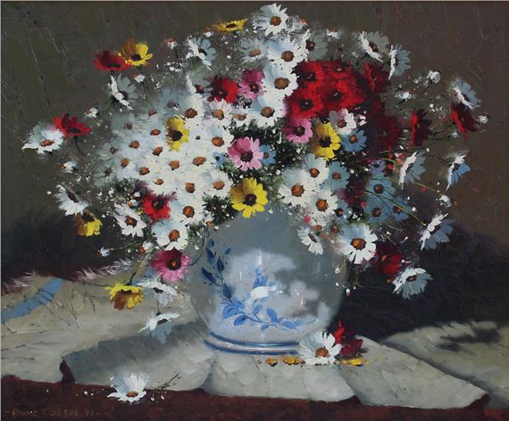 STILL LIFE WITH DAISIES by Hennie Griesel, 1992