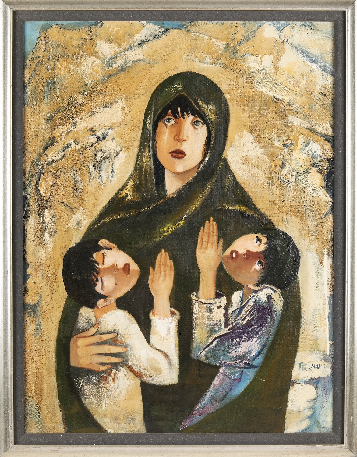 Artwork by Telman Baki, Anne ve Çocukları, Made of oil on canvas