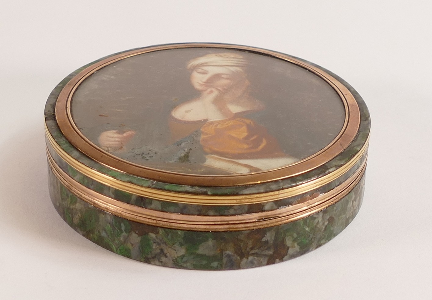 Grand Tour | Solid gold mounted hand painted Italian snuff box, late ...