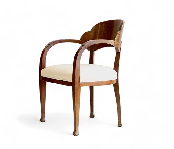 Henry VAN DE VELDE (1863-1957) Mahogany and mahogany veneer armchair by Henry van de Velde, designed in 1908