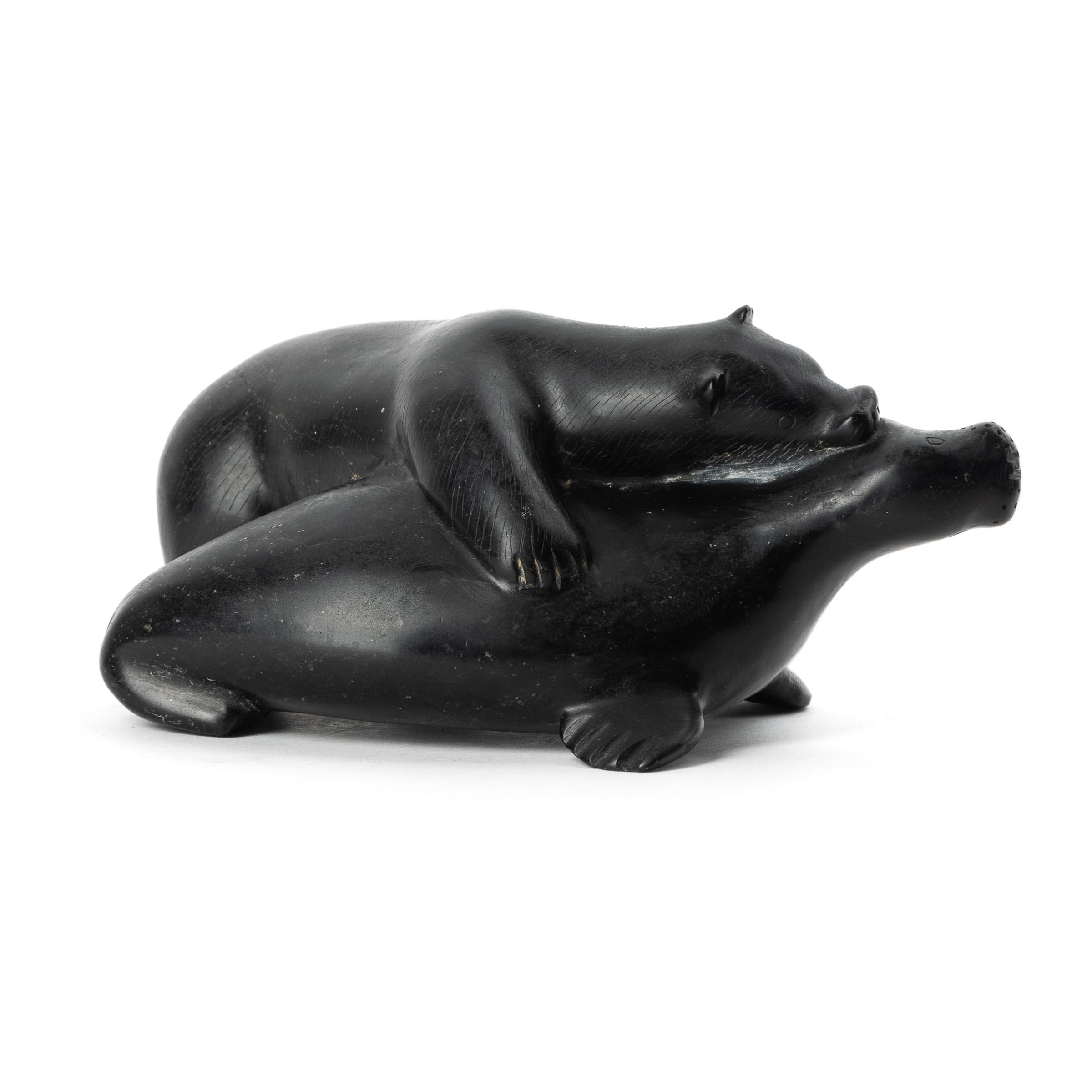Peter Tukirqi | POLAR BEAR ATTACKING WALRUS | MutualArt