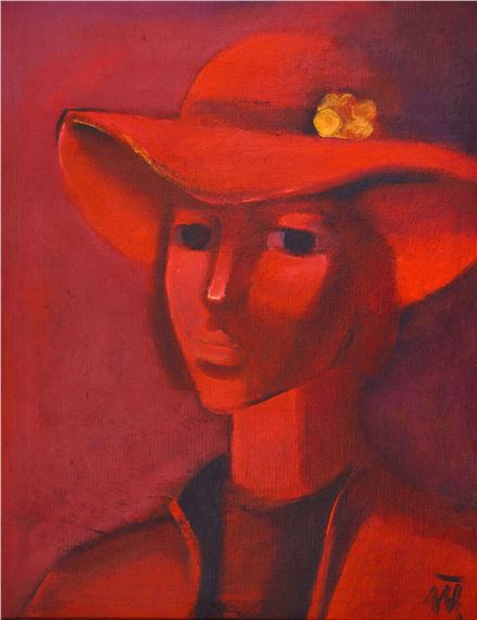 Lady in red by Toma Trifonovski, circa 17