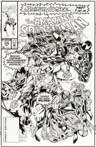 Mark Bagley and Randy Emberlin The Amazing Spider-Man #379 Cover Original Art (Marvel - Randy Emberlin