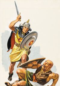 Mo Gollub Four Color #788 Prince Valiant Cover Painting Original Art (Dell - Mo Gollub