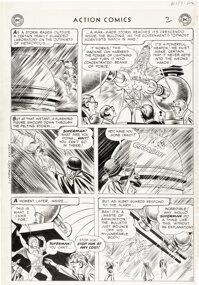 Artwork by Wayne Boring, Wayne Boring and Stan Kaye Action Comics #199 Superman Story Page 2 Original Art (DC, Made of graphite on Bristol board