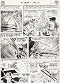 Artwork by Wayne Boring, Wayne Boring and Stan Kaye Action Comics #199 Superman Story Page 2 Original Art (DC, Made of graphite on Bristol board
