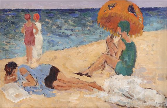 Nicolae Tonitza | Afternoon at the Beach [1925-1930 (Circa 17) | MutualArt