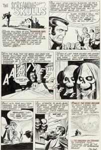Gene Fawcette The Unseen #12 Complete 1-Page Story "The Screaming Skulls" Original Art (Pines - Gene Fawcette