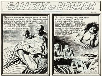 Gene Fawcette Out of the Shadows #12 Half-Page Feature "Gallery of Horror" Original Art (Pines - Gene Fawcette