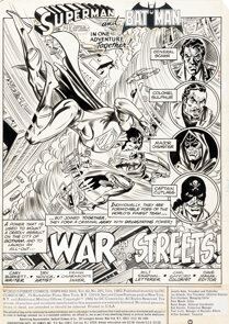 Irv Novick and Frank Chiaramonte World's Finest Comics #281 Superman and Batman Splash Page 1 Original Art (DC