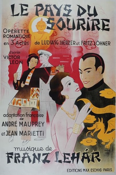 Artwork by Georges Dola, DOLA Georges LE PAYS DU SOURIRE. Operetta... - Lot 268 - Yann Le Mouel