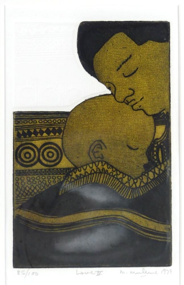 Artwork by Mathias Muleme, Love II, Made of intaglio print in colours