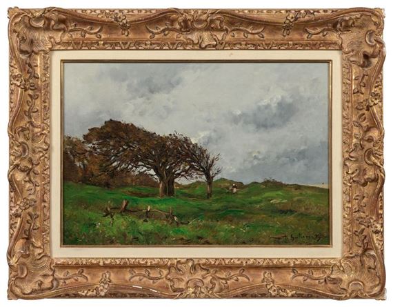 Stroller on the Graves of Villerville by Jean Baptiste Antoine Guillemet