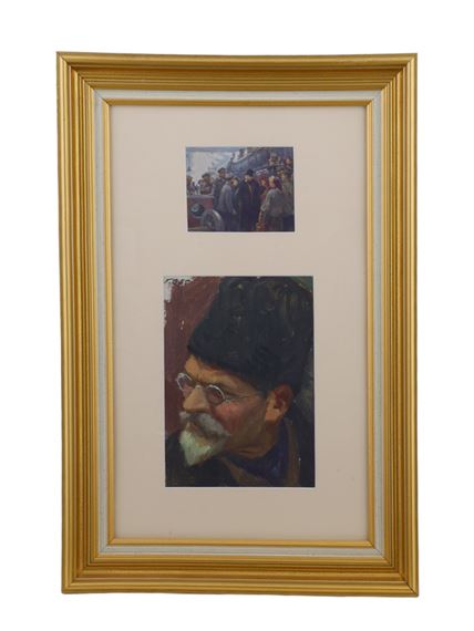 A GEORGY SATEL OIL ON BOARD PAINTING, 1955, RUSSIAN - George Evardovich Satel