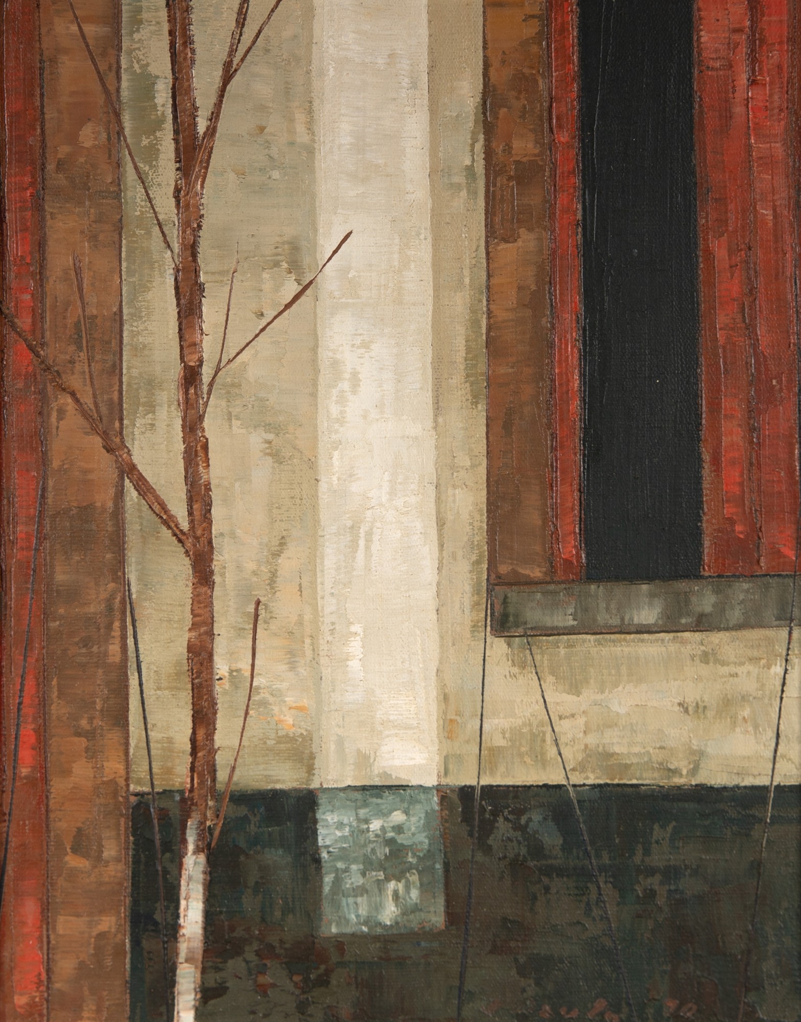 Artwork by José Paulo M. da Fonseca, Muro, Porta, Janela e Árvore, Made of oil on canvas