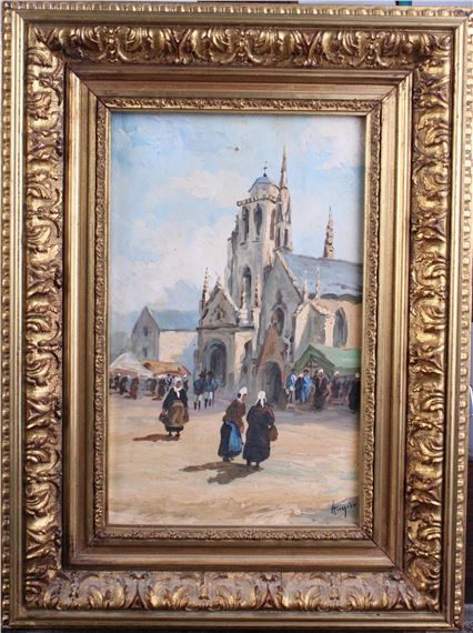 Sortie de la messe à Locronan - Pierre Augier