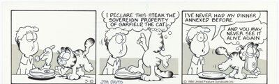 Jim Davis | Jim Davis Garfield Daily Comic Strip Original Art dated 3 ...