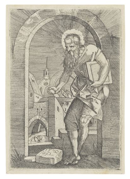 Hans Sebald Beham | Saint Jerome standing underneath an Arch (1520 ...