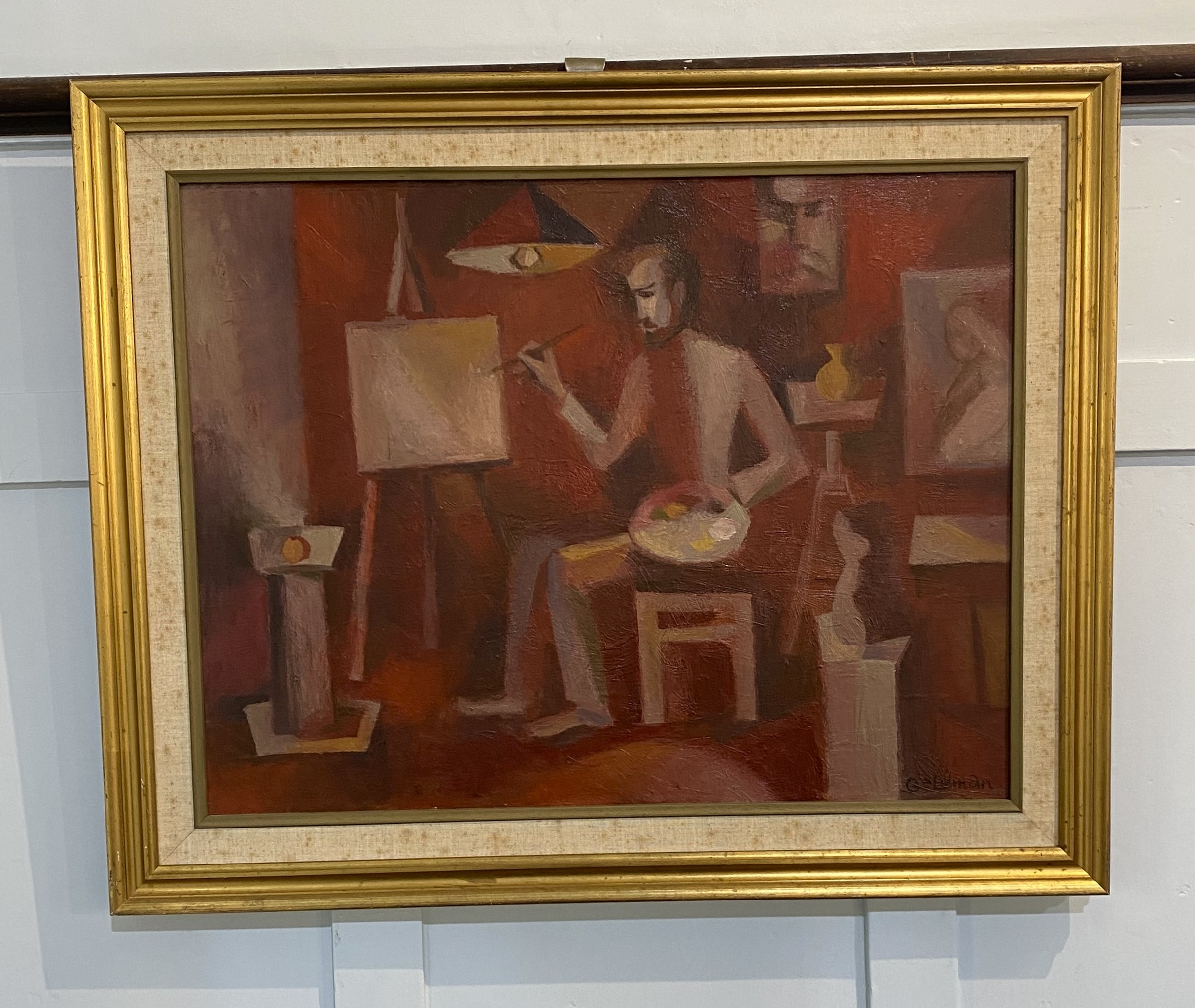 Artwork by Boris Geldman, an artist at work in his studio, Made of oil on canvas