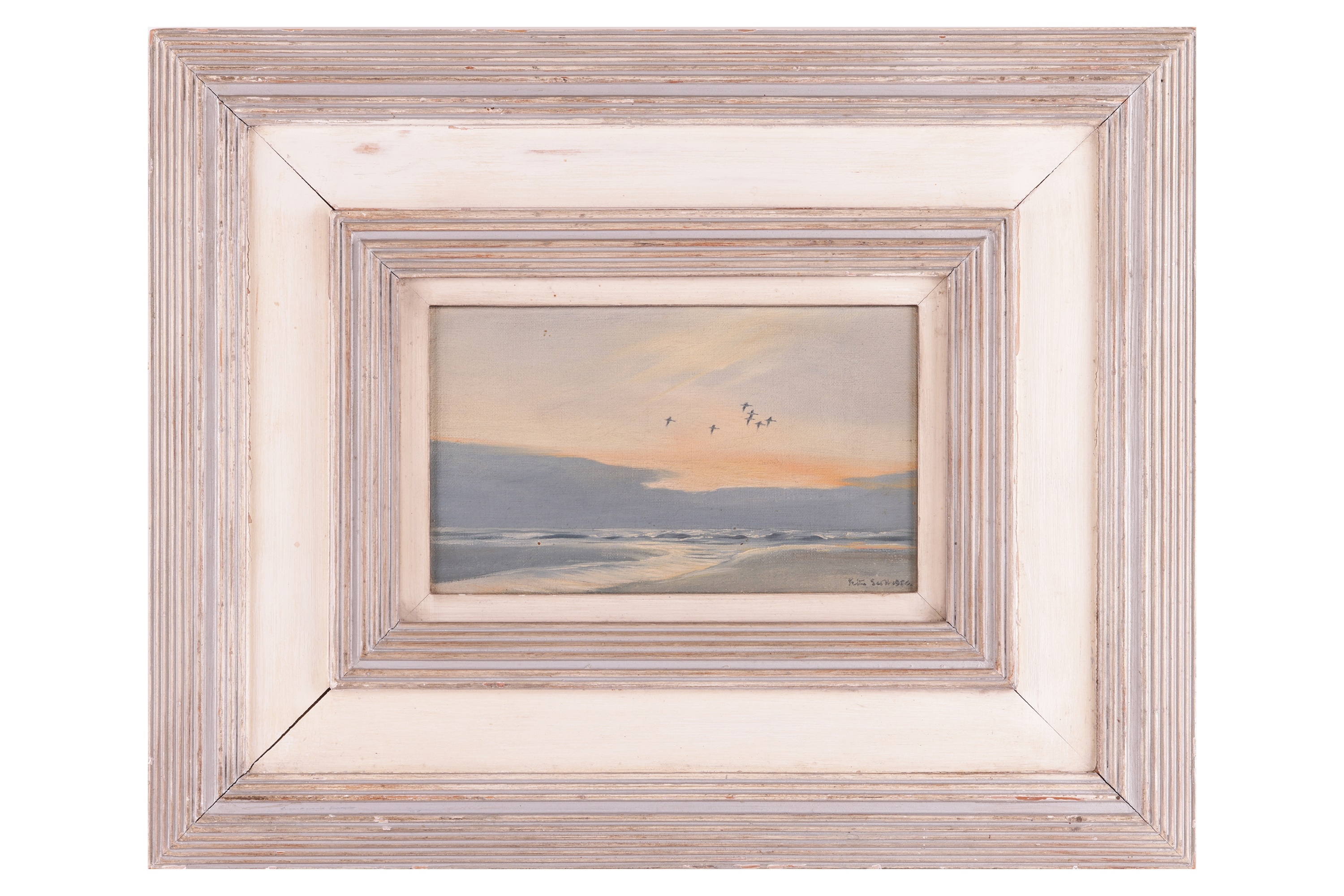 Peter Markham Scott | Wild Ducks in Flight at Sunset (1936) | MutualArt