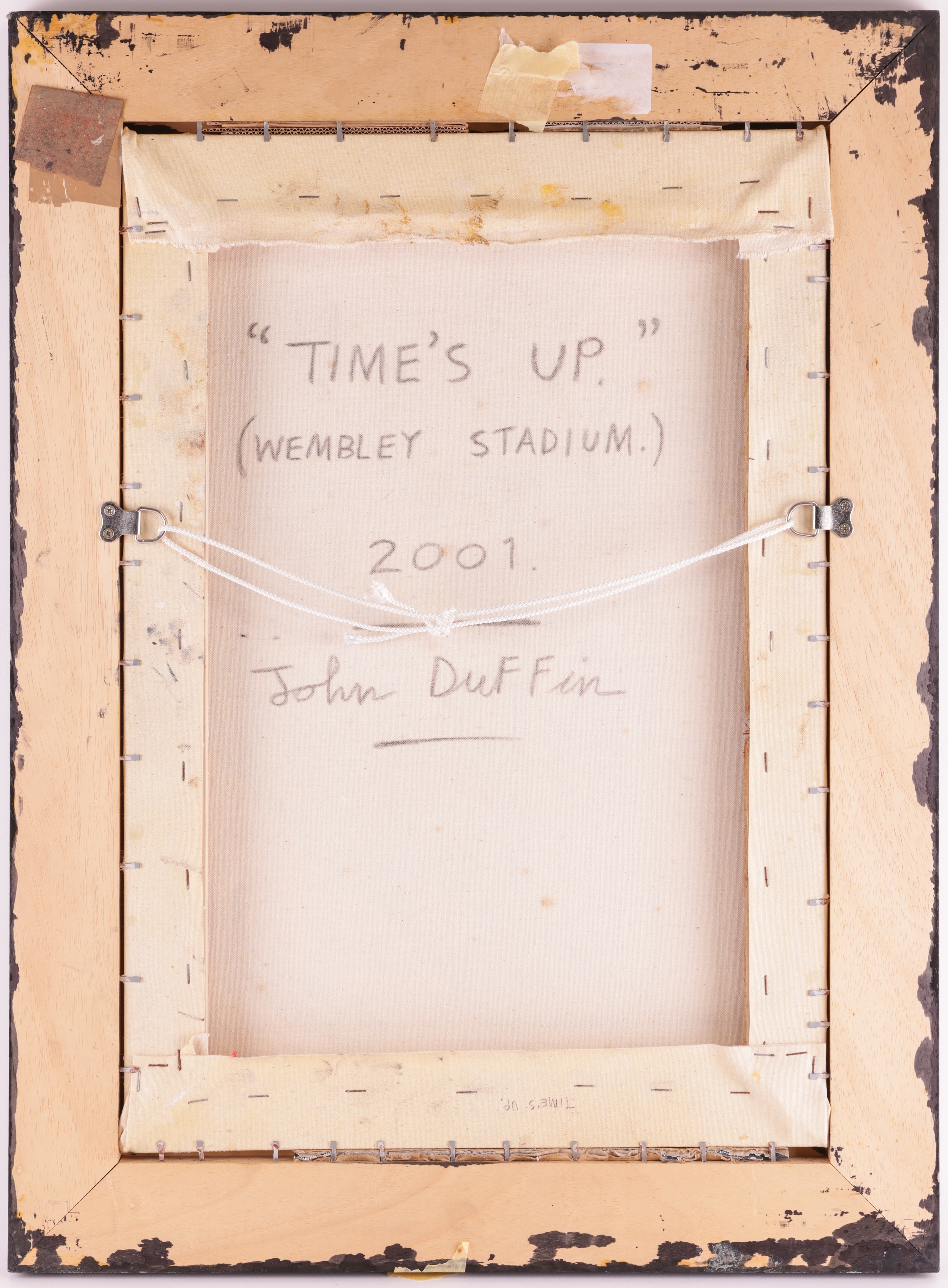 Artwork by John Duffin, Times Up (Wembley Stadium) (2001, Made of oil on canvas