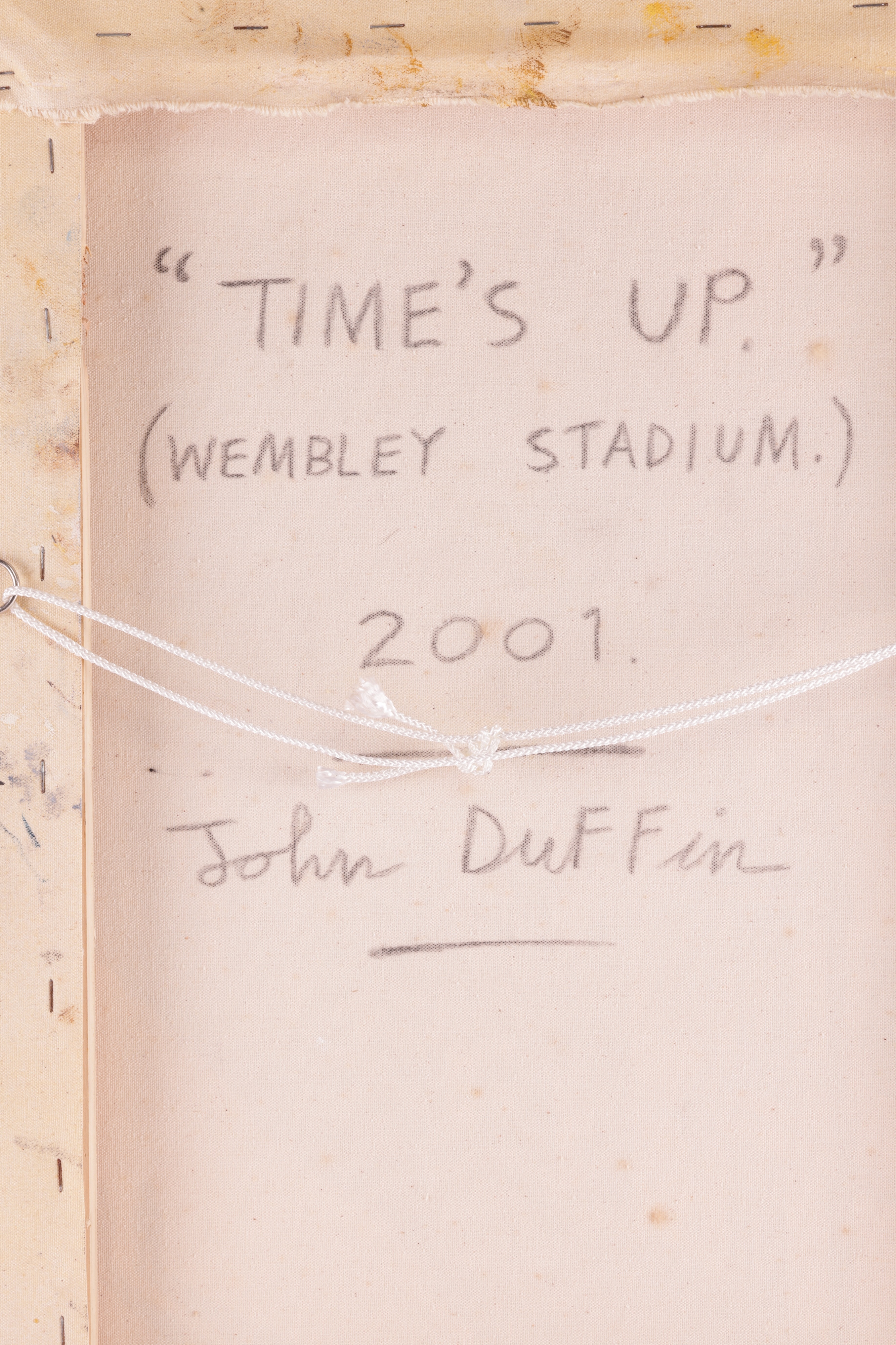 Artwork by John Duffin, Times Up (Wembley Stadium) (2001, Made of oil on canvas