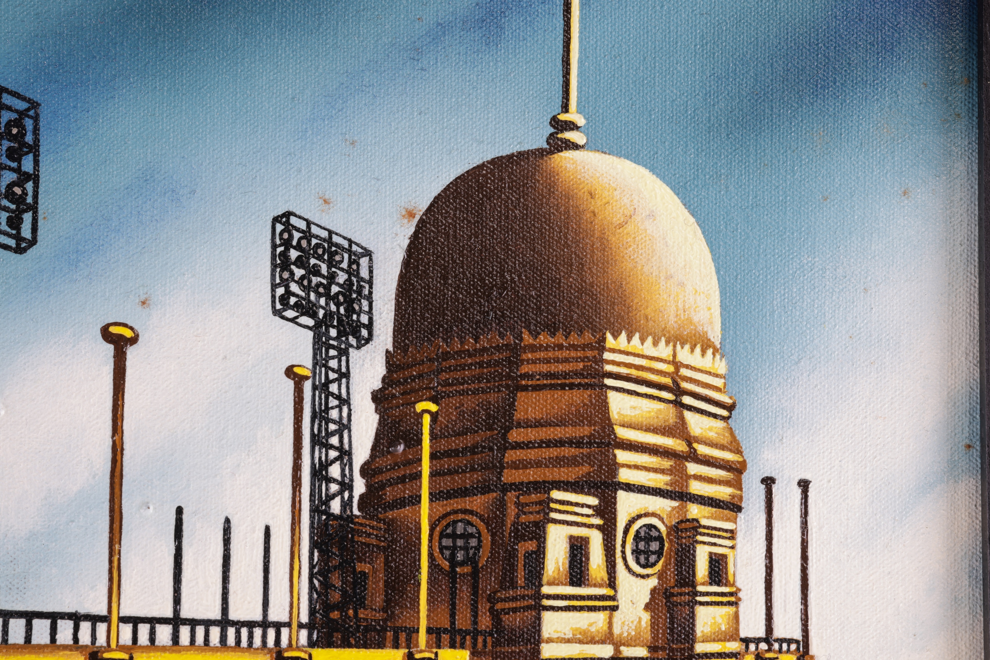 Artwork by John Duffin, Times Up (Wembley Stadium) (2001, Made of oil on canvas
