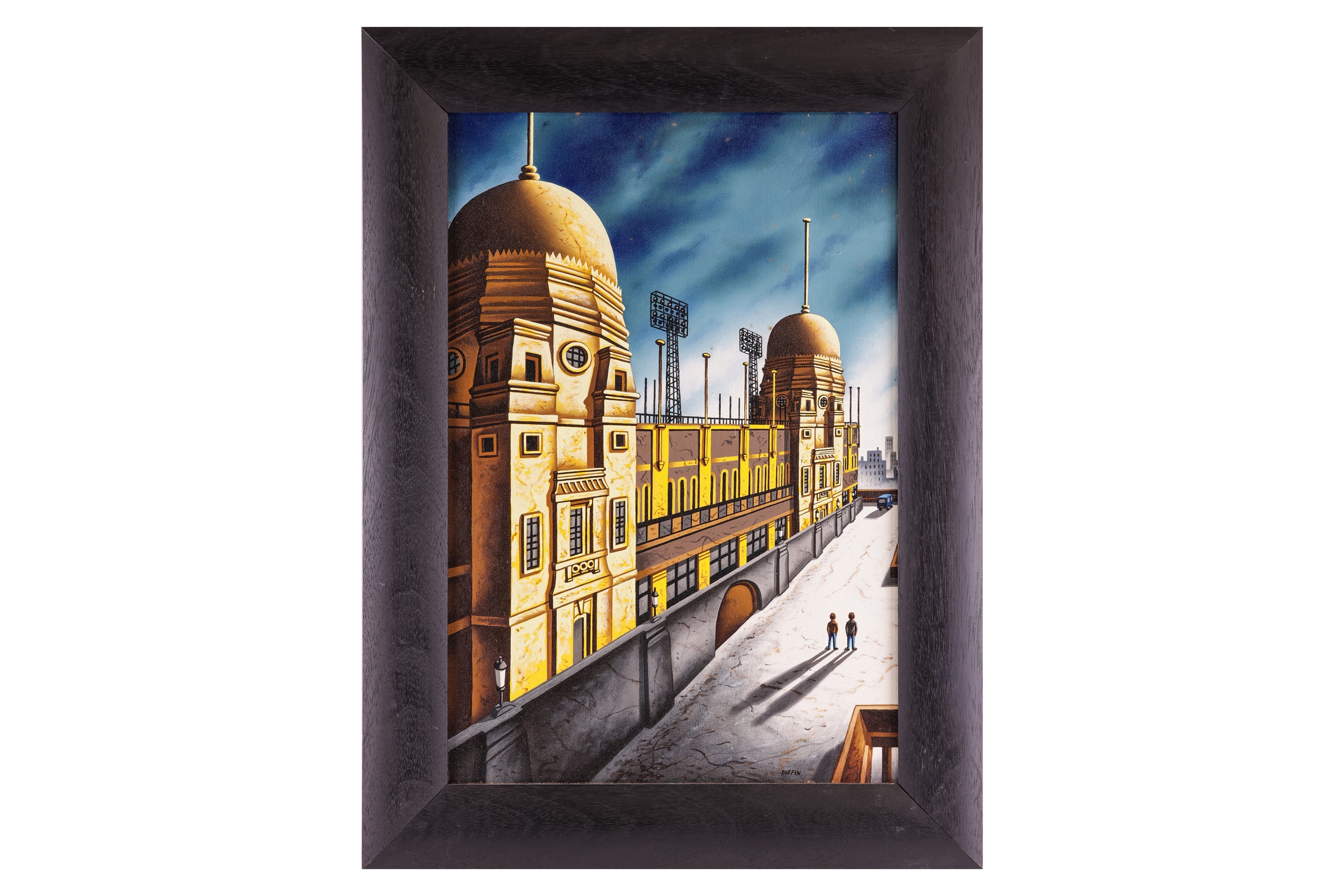 Artwork by John Duffin, Times Up (Wembley Stadium) (2001, Made of oil on canvas