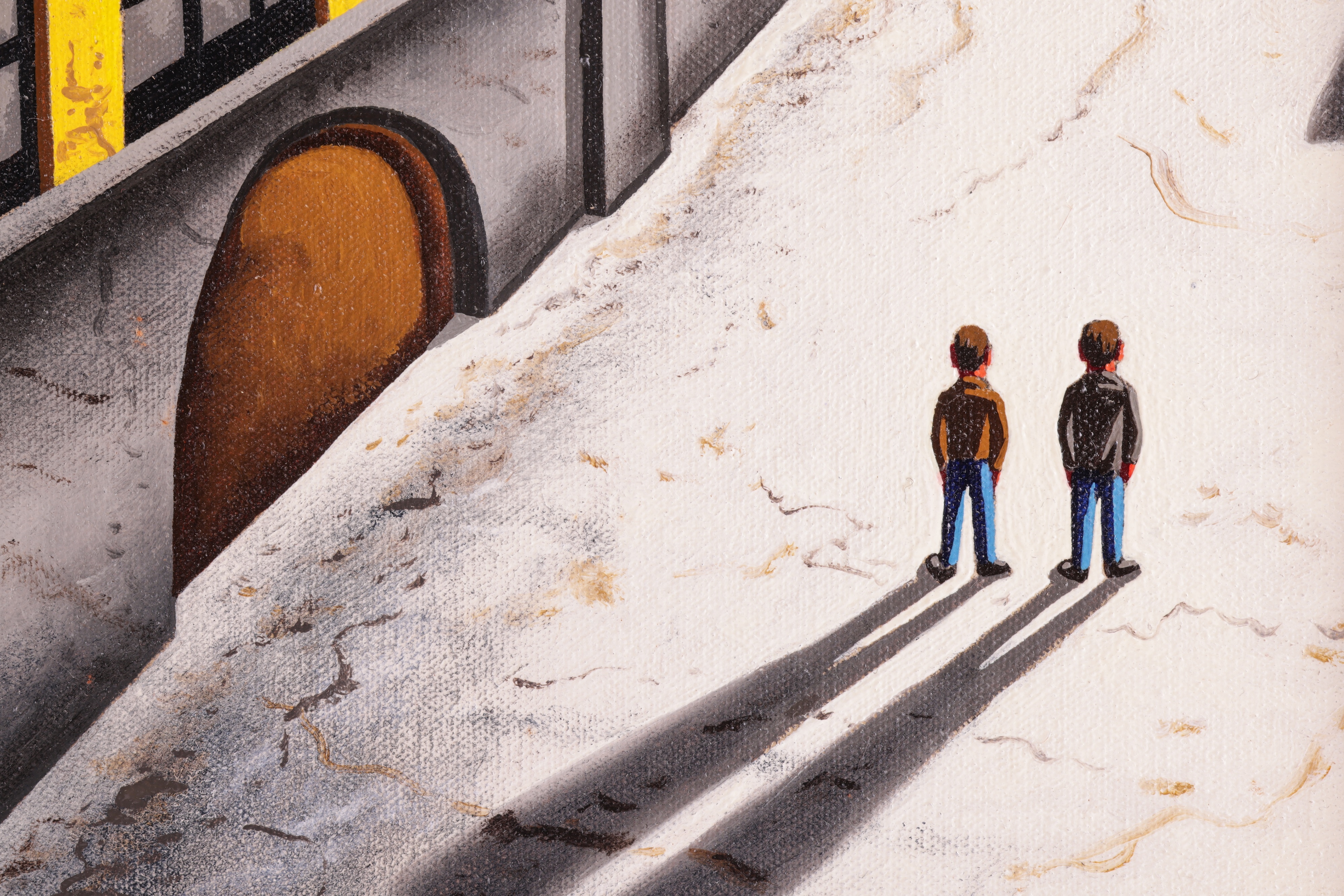 Artwork by John Duffin, Times Up (Wembley Stadium) (2001, Made of oil on canvas