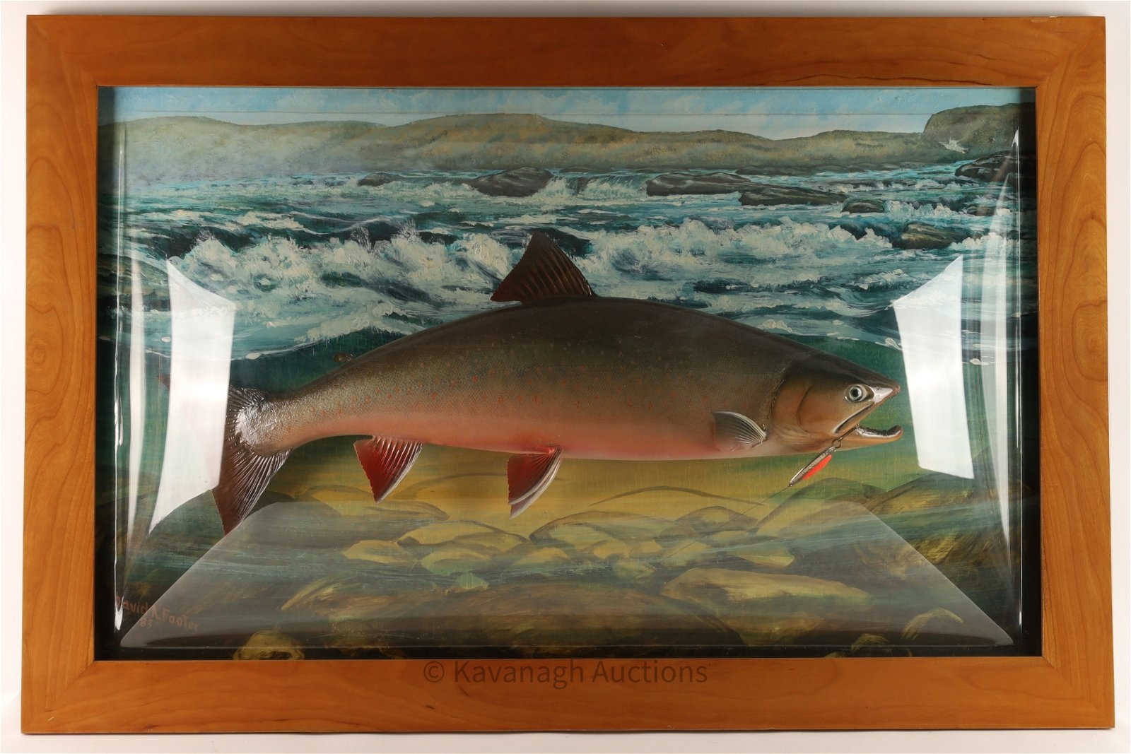 Artwork by David A. Footer, David A. Footer Taxidermy Spotted Brook Trout, Made of Taxidermy