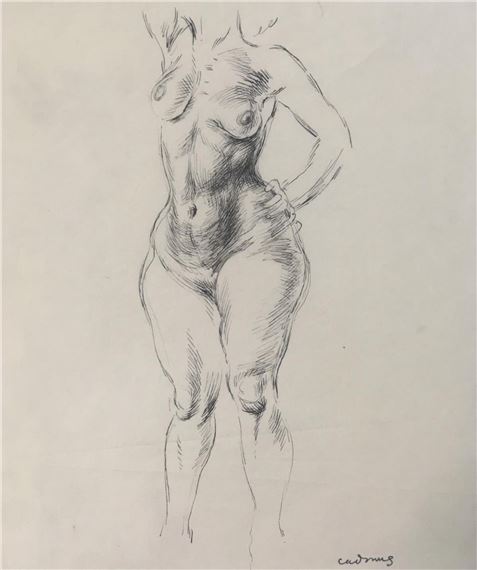 Paul Cadmus Paul Cadmus Female Nude Torso Original Drawing Mutualart