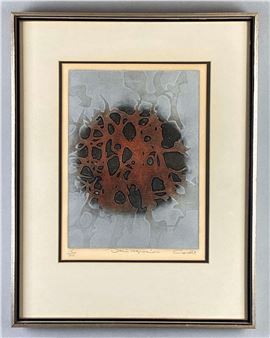 Corelo Desi Hegracio Abstract Etching on Paper - Corelo Desi Hegracio