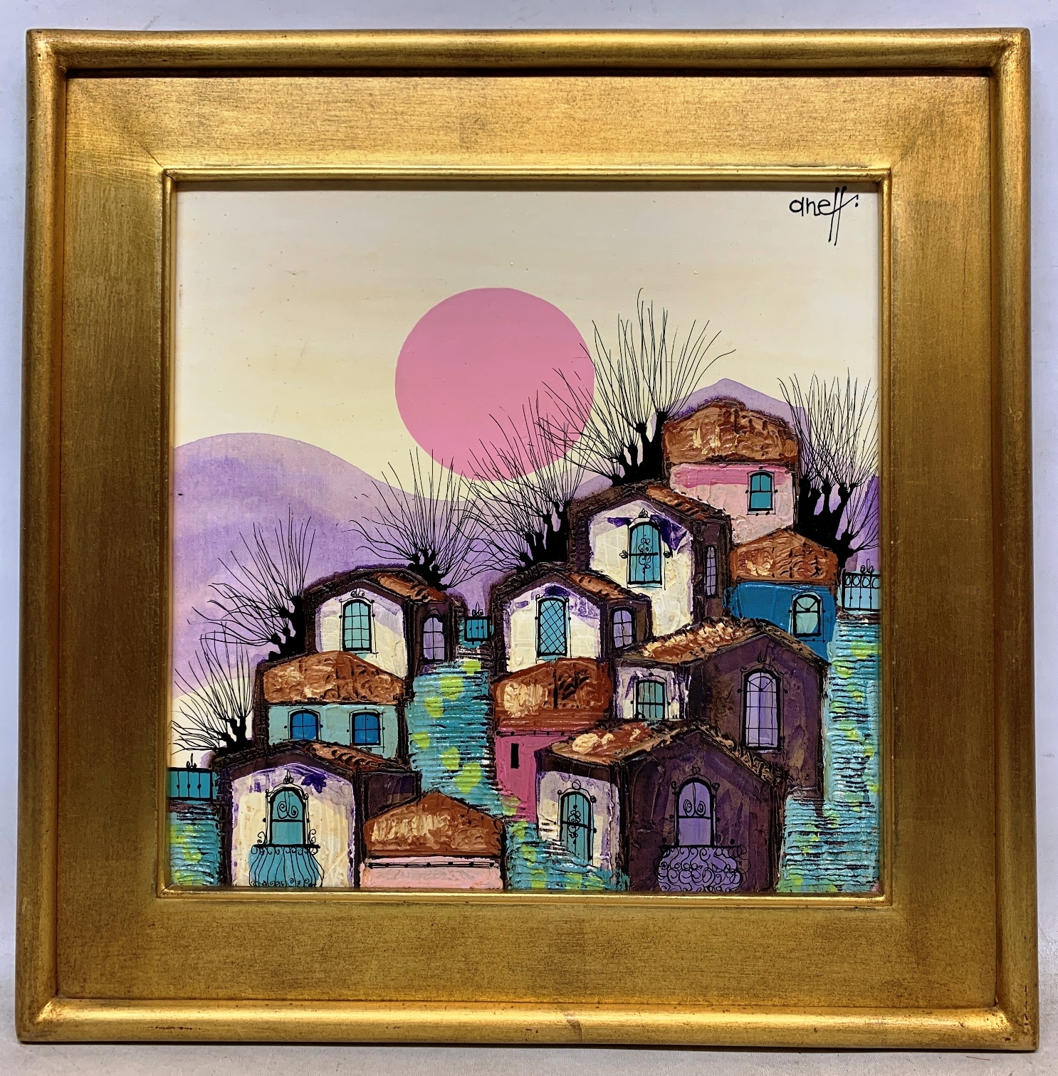 Artwork by Liny Aneff, Pueblito colonial, Made of acrylic on canvas