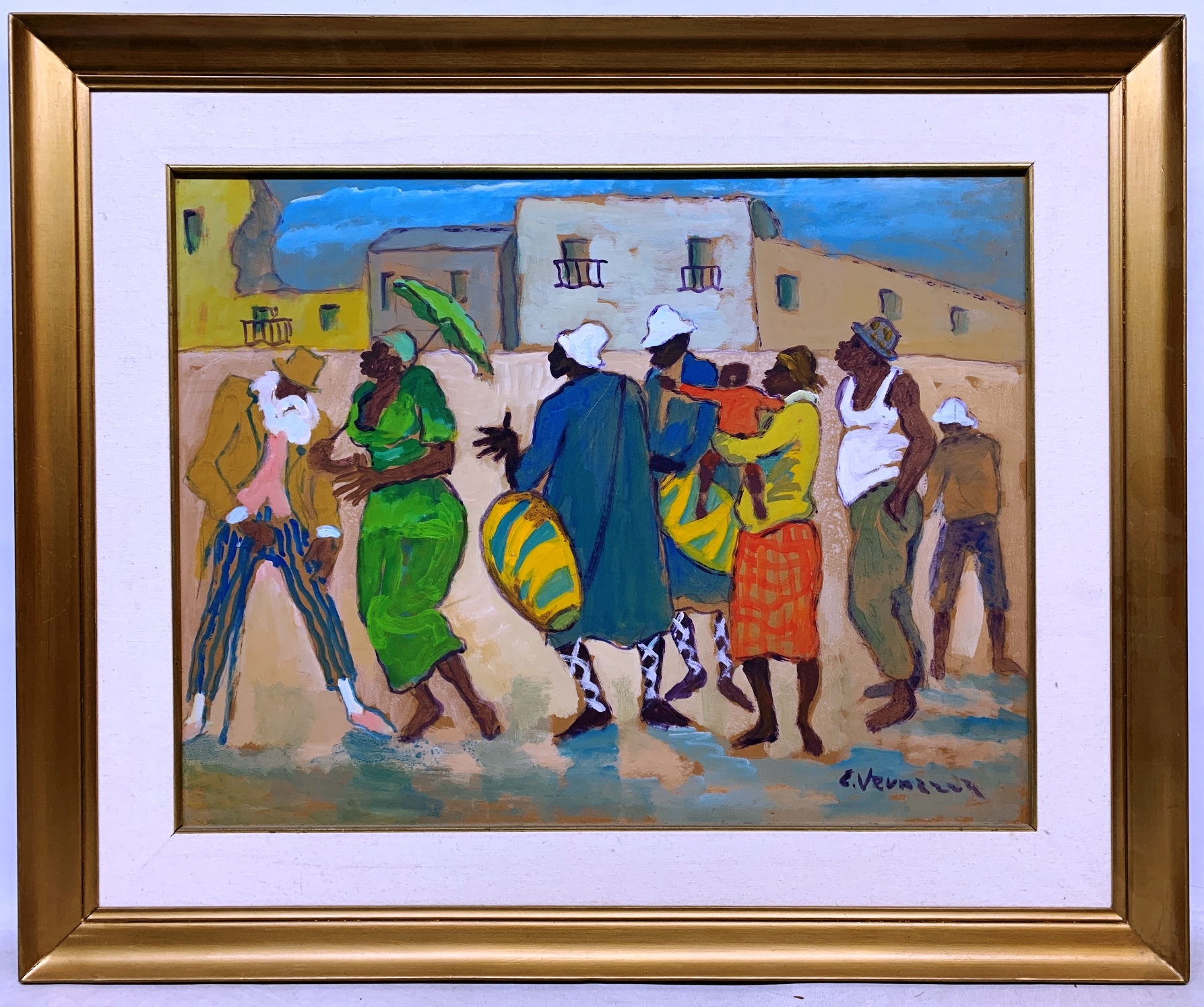 Artwork by Eduardo Vernazza, Candombe, Made of oil on cardboard