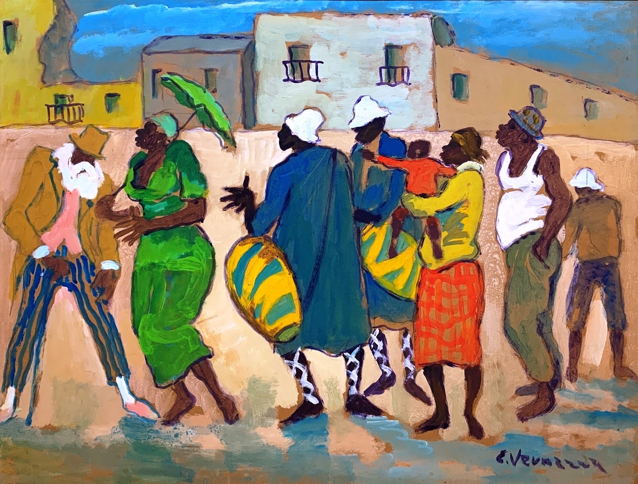 Artwork by Eduardo Vernazza, Candombe, Made of oil on cardboard