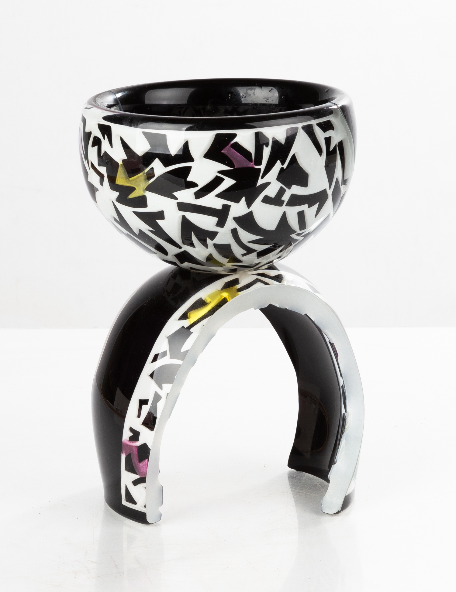 Artwork by Concetta Mason, Minuet, Made of Blown and cased glass, sandblasted with broken enamel