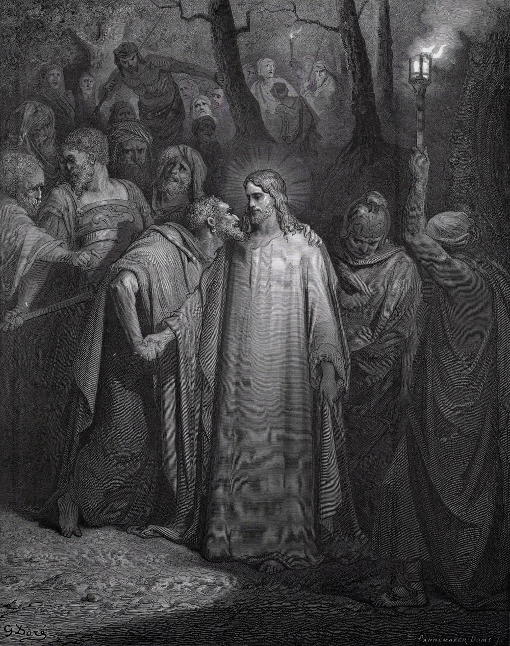 Gustave Doré | Framed 1800s Gustave Dore Religious Woodcut THE JUDAS ...