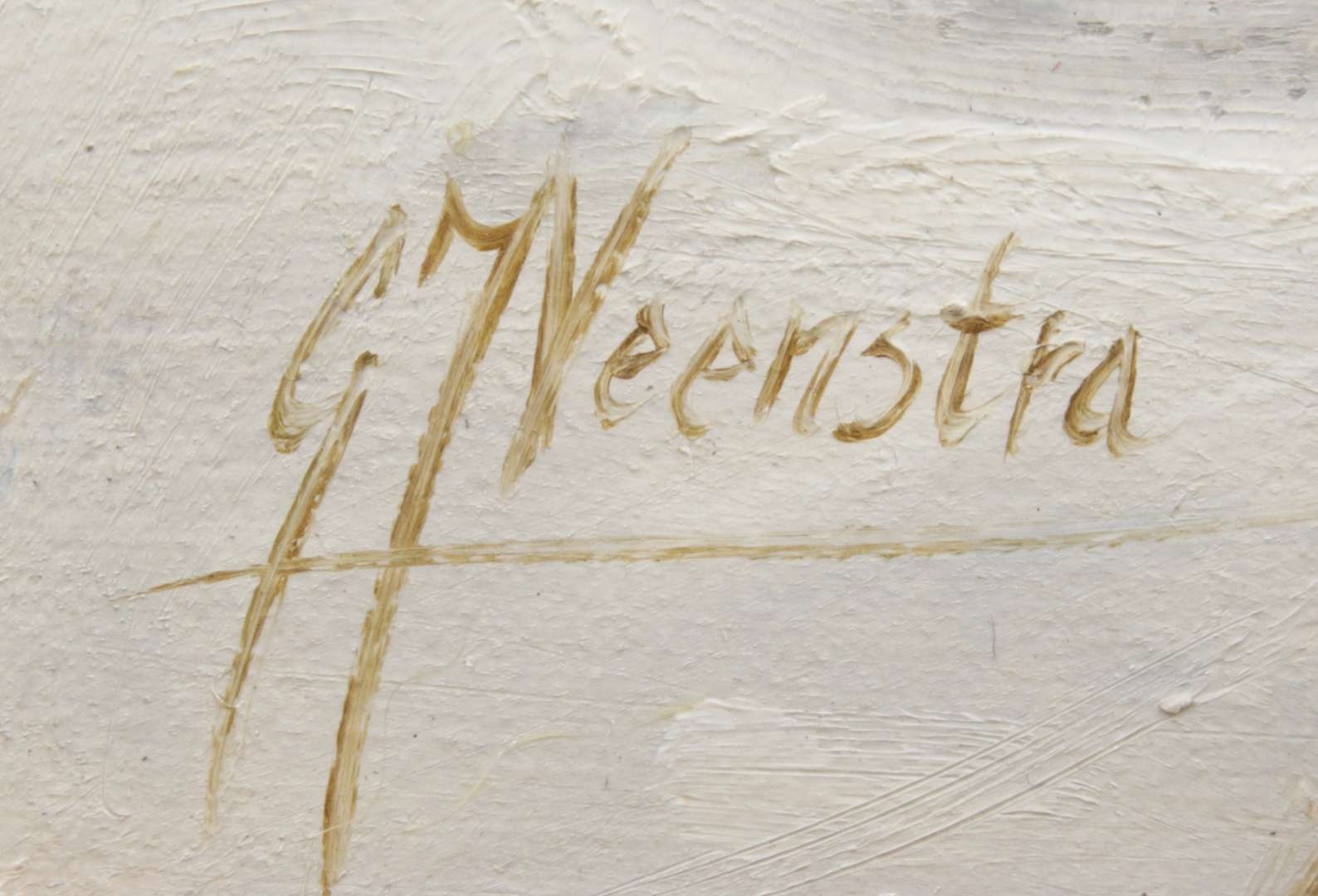 Artwork by Gert-Jan Veenstra, Sneeuwlandschap met boederij, Made of oil on canvas