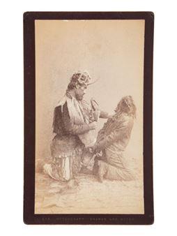 NATIVE AMERICANS] DE GROFF, Edward, photog. 2 boudoir cards of a Haida shaman. Sitka, AK, ca 1890 - Edward de Groff