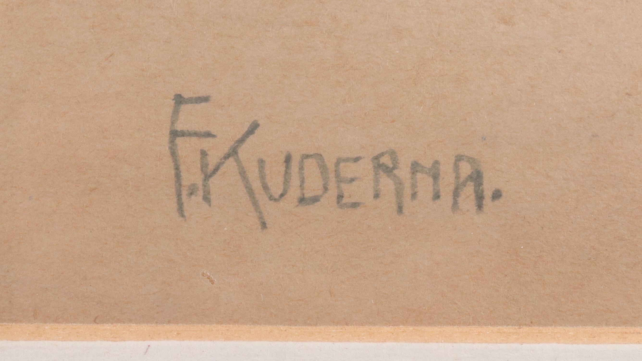 Artwork by Franz Kuderna, (Wien 1882-1943), "Fiaker vor der Wiener Staatsoper", signiert "F. Kuderna", Gouache auf braunem Papier, Bildausschnitt ca. 38x 50,5 cm, Passepartout, verglast, Made of Gouache