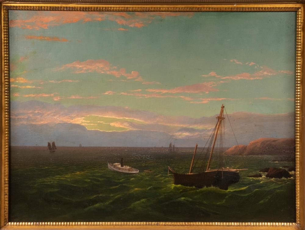 William Bradford | Tug Boat Pulling a Wrecked Schooner off the Rocks at ...