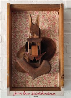 metaal. Getekend en gedateerd. Description FR James Ensor Duivelskunstenaar. Bois - Erik Apers