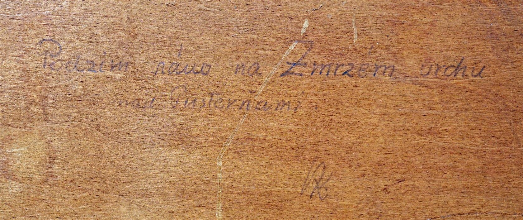 Artwork by Viktor Kutzer, Podzimní ráno na zmrzlém vrchu nad Pustevnami, Made of Technika: Pastel