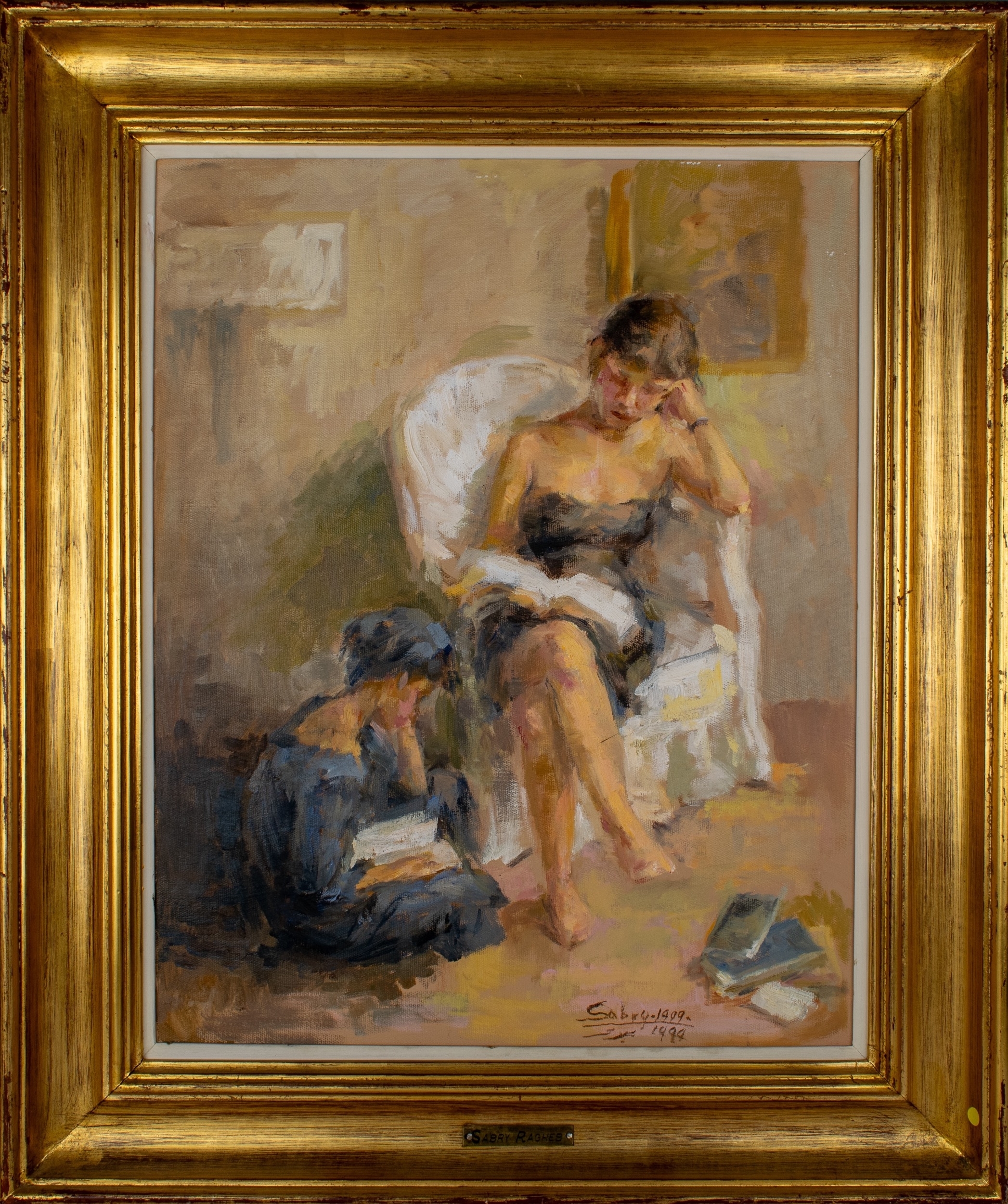 Sabry Helmy Ragheb | Woman reading (1994) | MutualArt