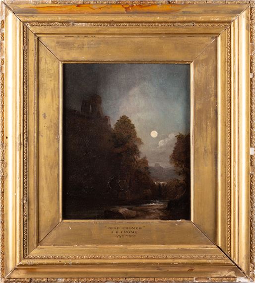 Near Cromer: moonlight landscape -
Oil on panel by John Berney Crome, 19th century