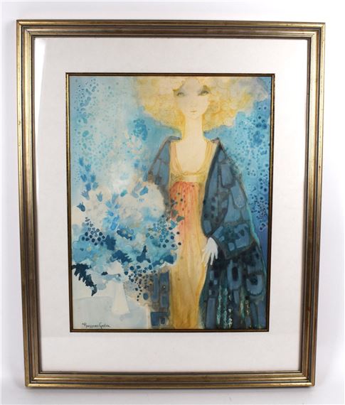 Young woman in a blue bathrobe - Nicole Rousseau-Grolee